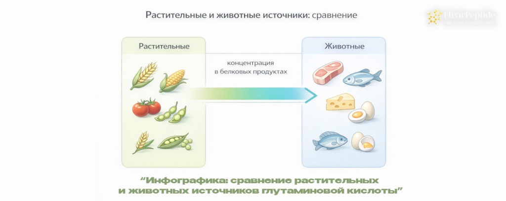 Инфографика- сравнение растительных и животных источников глутаминовой кислоты .jpg