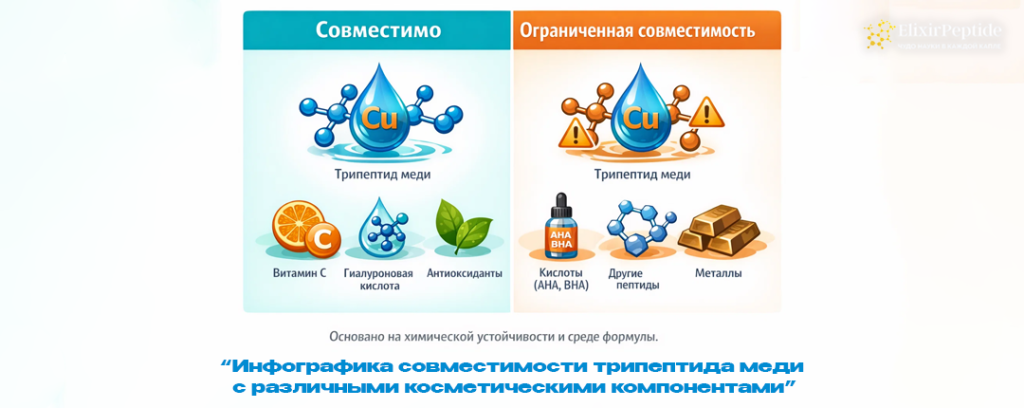 Инфографика совместимости трипептида меди с различными косметическими компонентами.png Инфографика совместимости трипептида меди с различными косметическими компонентами.png