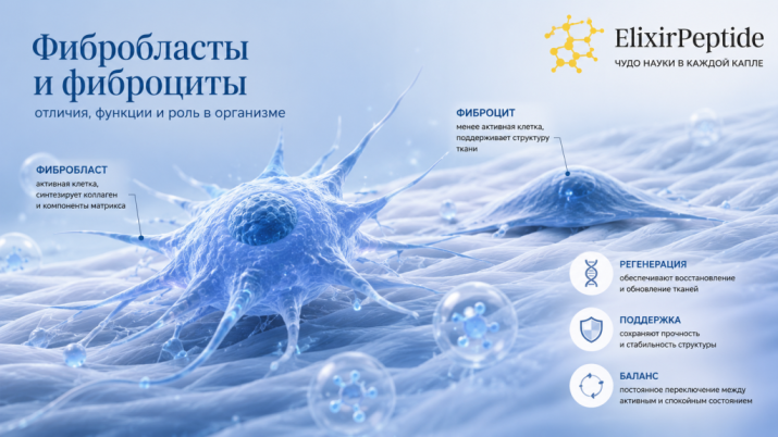 Фибробласты и фиброциты — отличия, функции и роль в организме